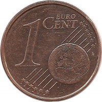Монета 1 цент, 2012 год, Эстония. 