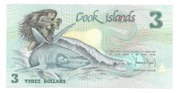 Острова Кука. Банкнота 3 доллара 1987 год. Пресс.  