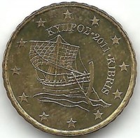 Кипр. Монета 10 центов. 2011 год. UNC.