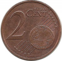 Монета 2 цента, 2012 год, Эстония. 
