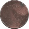 Монета 1 цент. 2008 год (J), Германия.  