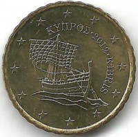 Кипр. Монета 10 центов. 2012 год. UNC.  