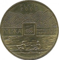 Игры XXIX Олимпиады - Пекин 2008.  Монета 2 злотых, 2008 год, Польша.