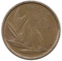 Монета 20 франков.  1982 год, Бельгия.  (Belgie).