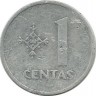 Монета 1 цент, 1991 год, Литва.