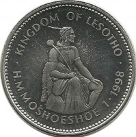 Король Лесото-Мошен  I.  Монета  1 лоти. 1998 год, Лесото. UNC.