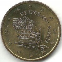 Кипр. Монета 50 центов. 2011 год. UNC. 
