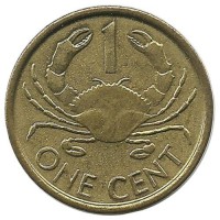 Краб. 1 цент, 2004 год, Сейшельские острова. UNC.