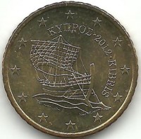 Кипр. Монета 50 центов. 2012 год. UNC.  