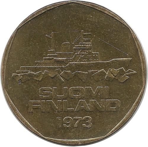 Ледокол Варма. Монета 5 марок. 1973 год, Финляндия.