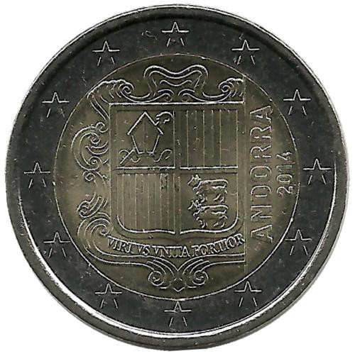 Монета 2 евро. 2014 год, Андорра. UNC.