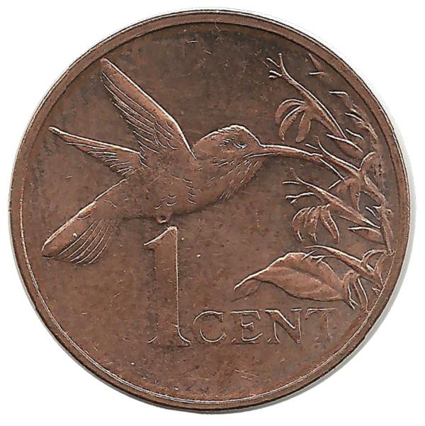 Колибри.  1 цент, 2005 год, Тринидад и Тобаго. UNC.