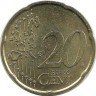 Италия. Монета 20 центов, 2002 год. UNC.