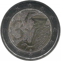 35 лет программы Эразмус Монета 2 евро, 2022 год, Литва. UNC.