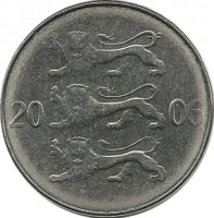 Монета 20 сенти 2006 год. Эстония.