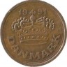 Монета 25 эре. 1991 год, Дания.  