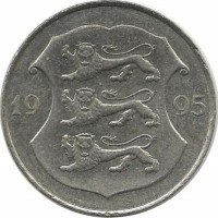 Монета 1 крона 1995 год. Эстония.
