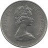 25 летний юбилей свадьбы Елизаветы II и Принца Филиппа. Монета 25 новых пенсов 1972 год. Великобритания.