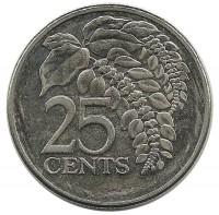 Чакония. 25 центов, 2005 год, Тринидад и Тобаго. UNC.