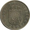Монета 10 сантимов. 2008 год, Латвия.