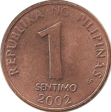 Монета 1 сентимо. 2002 год. Филиппины. UNC.
