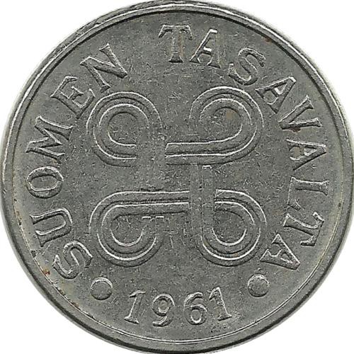 Монета 5 марок.1961 год, Финляндия.