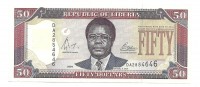Либерия.  Банкнота  50 долларов. 2004 год.  UNC. 