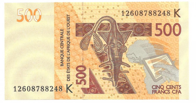 Банкнота 500 франков. 2012 год. Сенегал. К. UNC.  
