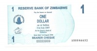 Зимбабве. 1 доллар. 2006 год. UNC.  