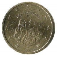 Монета 50 центов, 2015 год, Сан-Марино. UNC.