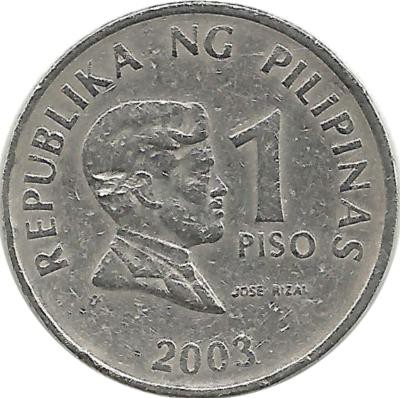 Монета 1 песо. 2003 год. Хосе Протасио Рисаль-Меркадо. Филиппины.