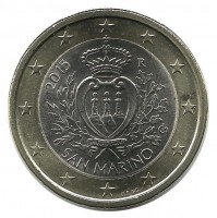 Монета 1 евро, 2015 год, Сан-Марино. UNC.