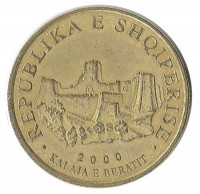 Монета 10 леков. 2000 год, Крепость Берат.  Албания.