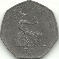 Монета 50 пенсов 1997г. Великобритания.