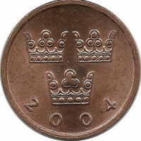 Монета 50 эре. 2004 год, Швеция. (H). 