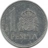 Монета 1 песета, 1986 год.  Испания.