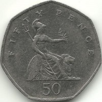 Монета 50 пенсов 2005г. Великобритания.
