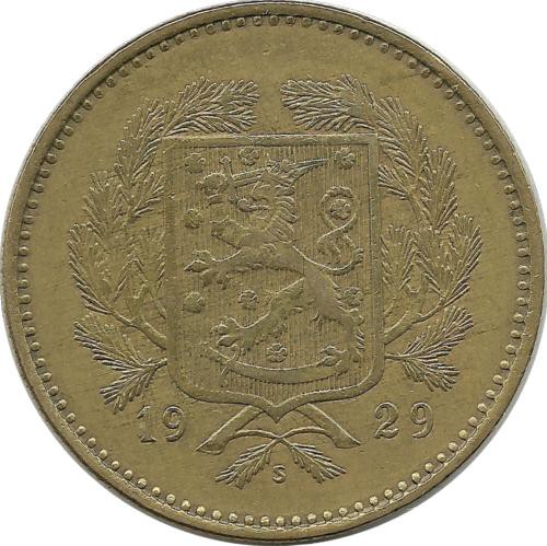 Монета 10 марок. 1929 год, Финляндия.