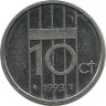 Монета 10 центов 1993 год. Нидерланды.  