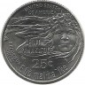 Эдит Канакаоле. Гавайская танцовщица и певица. Монета 25 центов (квотер), (D). 2023 год, США. UNC.