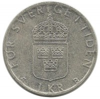 Монета 1 крона. 2000 год, Швеция.