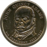Джон Куинси Адамс (1825-1829). 6-й президент США. Монетный двор (P). 1 доллар, 2008 год, США. 