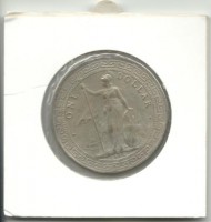 Монета торговый доллар. Великобритания, 1912 г. UNC. КОПИЯ.