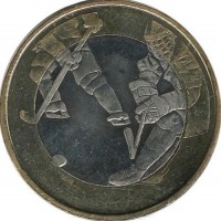 Хоккей. Монета 5 евро 2016 г. Финляндия.UNC. 