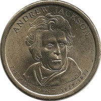 Эндрю Джексон (1829-1837). 7-й президент США. Монетный двор (D). 1 доллар, 2008 год, США. 