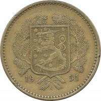 Монета 10 марок. 1931 год, Финляндия.