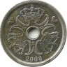 Монета 1 крона. 2008 год, Дания. 
