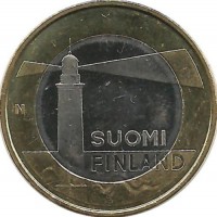 Маяк на Аландских островах (Sälskärin majakka)  5 евро 2013 г. Финляндия.UNC. 