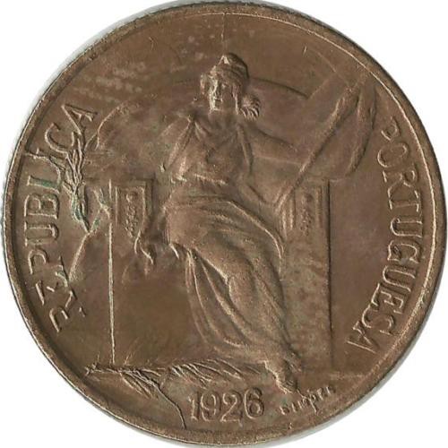 Монета 50 сентаво 1926 год, Португалия.