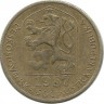 Монета 20 геллеров. 1987 год, Чехословакия.